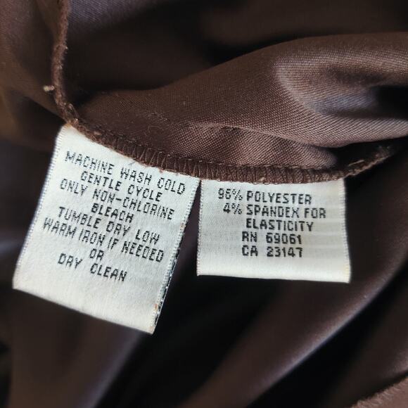 Vintage Talbots Brown Fall Pinafore Midi Dress Sz S Sleeveless Side Buttons Y2K - Picture 8 of 8